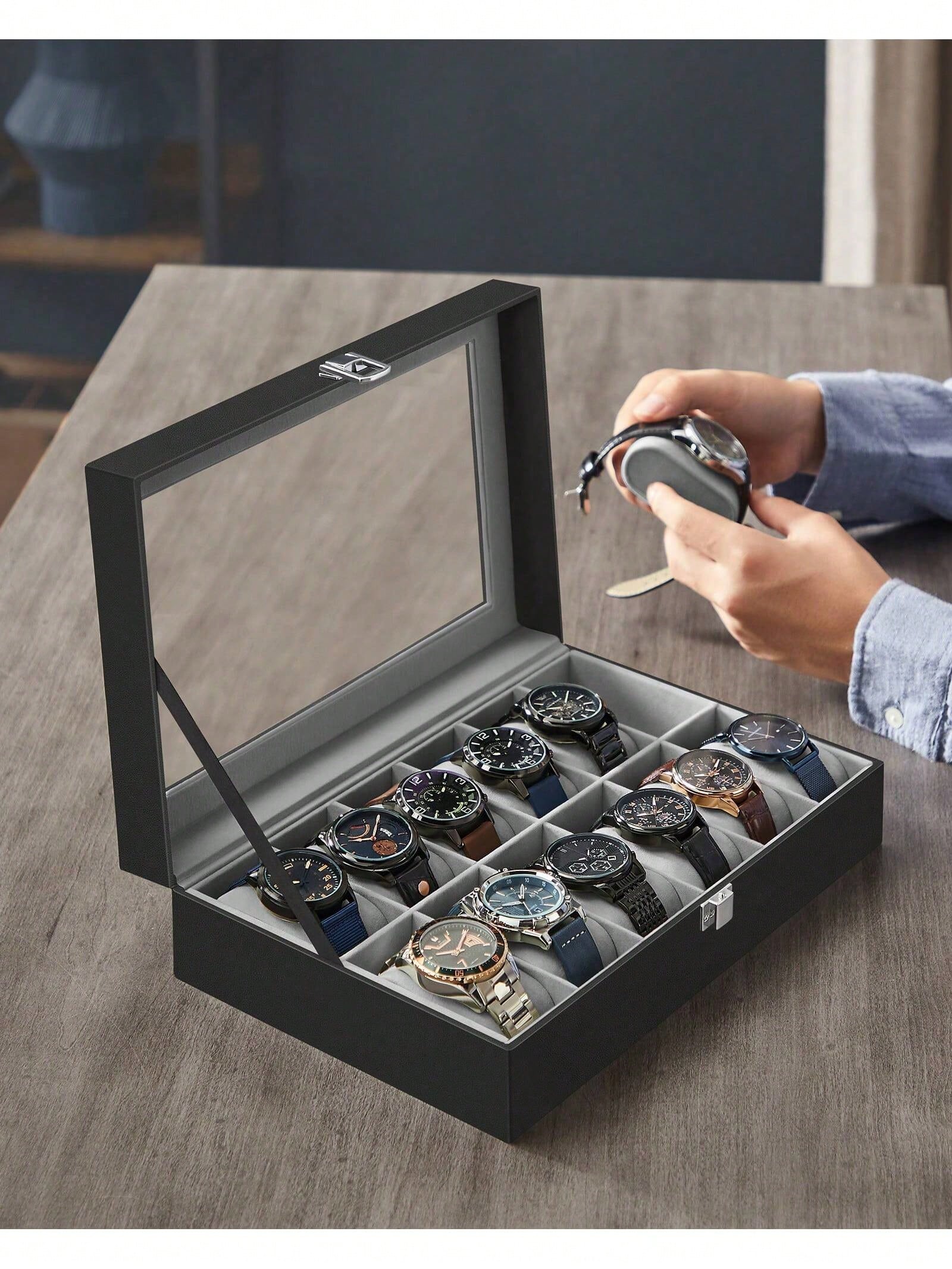 Caja para relojes con cerradur - Watch Display Box reseña y precio